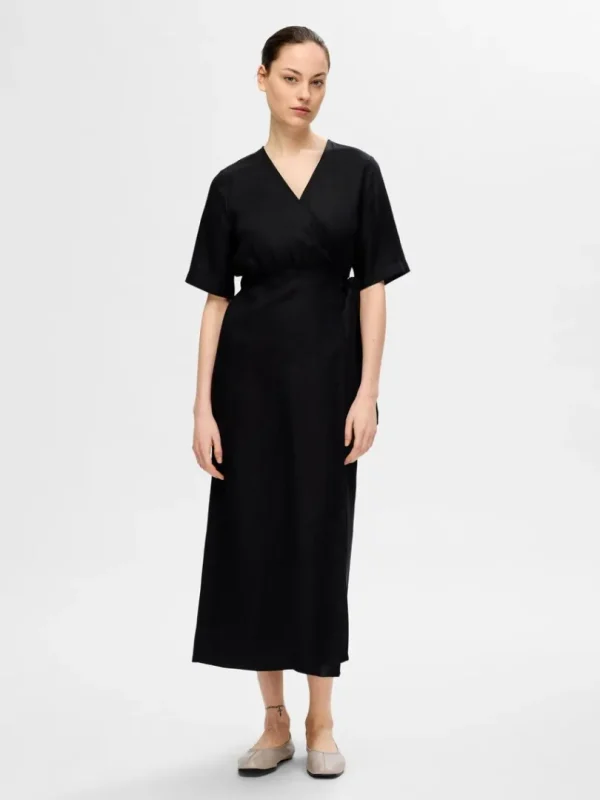 Kjoler>SELECTED MAXI SLÅ OM KJOLE Black