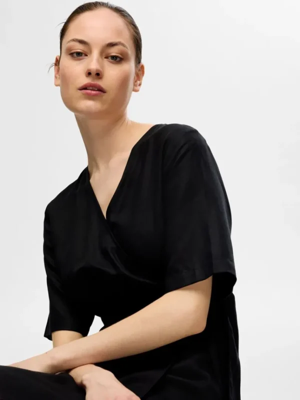 Kjoler>SELECTED MAXI SLÅ OM KJOLE Black