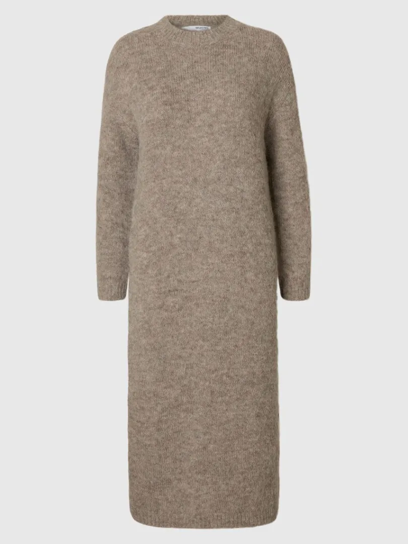 maxi_strikket_kjole_5.webp Kjoler | Strik>SELECTED MAXI STRIKKET KJOLE Grey