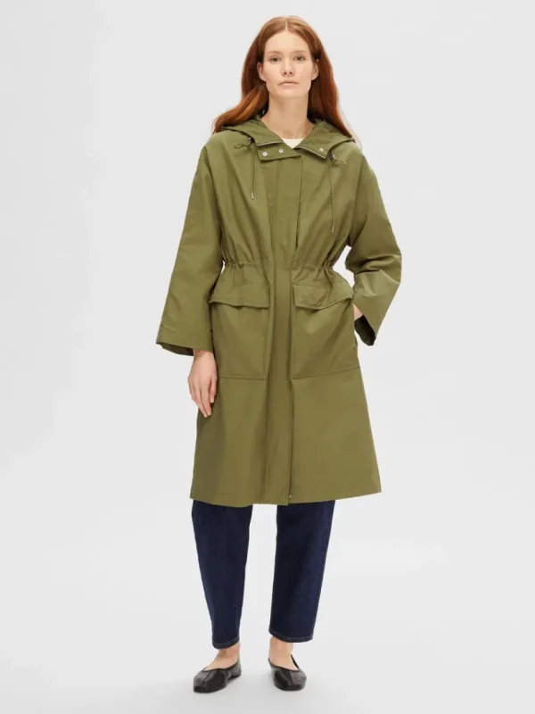 Overtøj>SELECTED MED HÆTTE PARKA Green