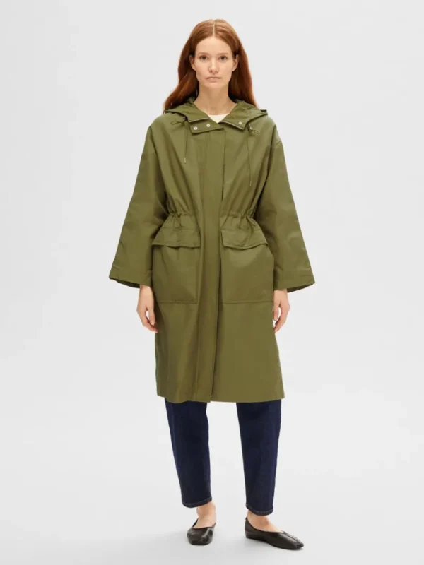 Overtøj>SELECTED MED HÆTTE PARKA Green