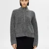 Strik>SELECTED MED LYNLÅS CARDIGAN Grey