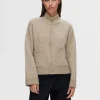 Strik>SELECTED MED LYNLÅS CARDIGAN Beige