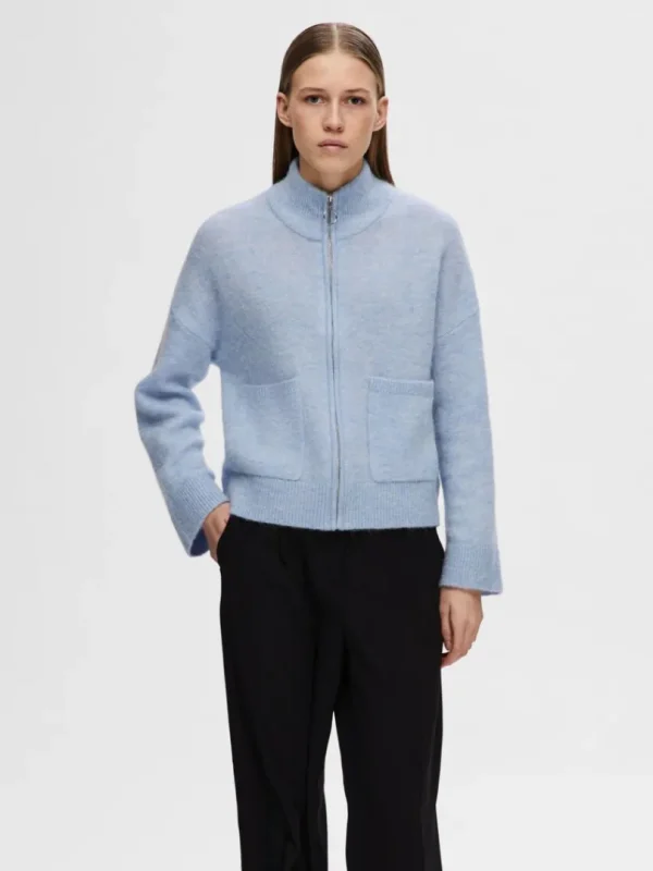 Strik>SELECTED MED LYNLÅS CARDIGAN Blue