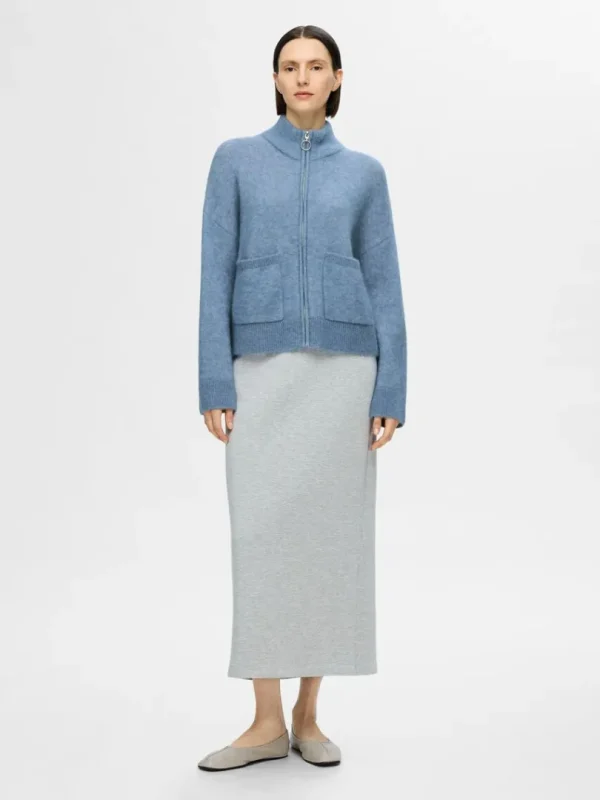 Strik>SELECTED MED LYNLÅS CARDIGAN Blue