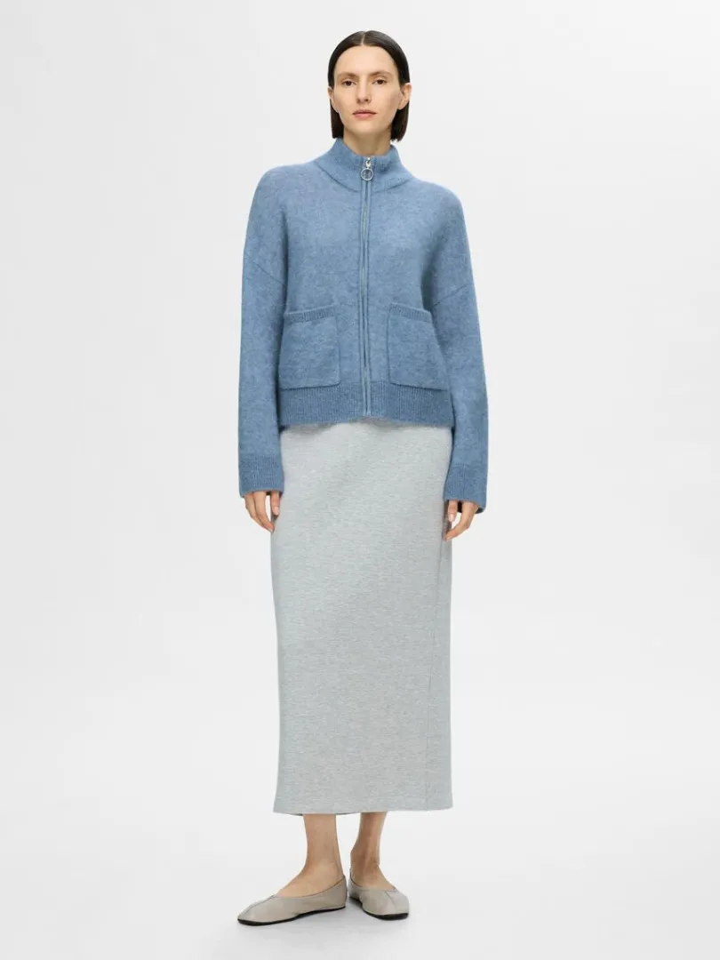 med_lynls_cardigan_1-2.webp Strik>SELECTED MED LYNLÅS CARDIGAN Blue