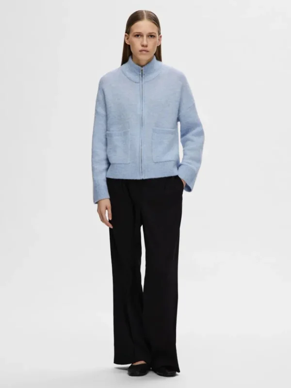Strik>SELECTED MED LYNLÅS CARDIGAN Blue