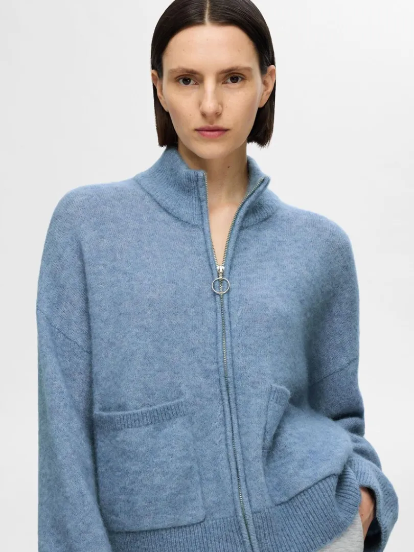 med_lynls_cardigan_2-2.webp Strik>SELECTED MED LYNLÅS CARDIGAN Blue