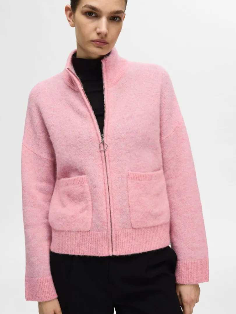 med_lynls_cardigan_2-4.webp Strik>SELECTED MED LYNLÅS CARDIGAN Pink