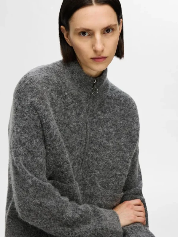 Strik>SELECTED MED LYNLÅS CARDIGAN Grey