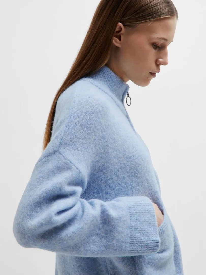 med_lynls_cardigan_2-7.webp Strik>SELECTED MED LYNLÅS CARDIGAN Blue