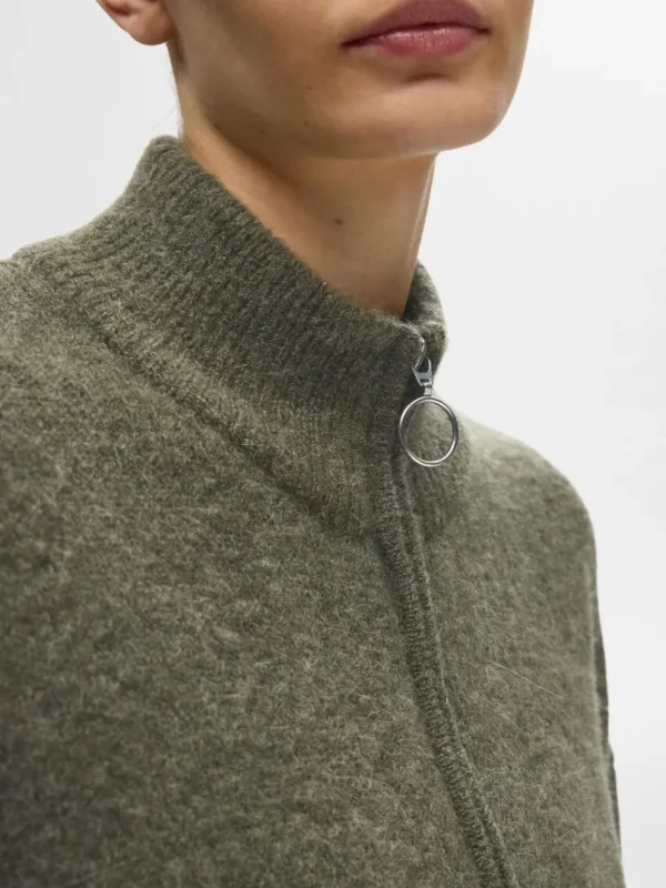 Strik>SELECTED MED LYNLÅS CARDIGAN Green