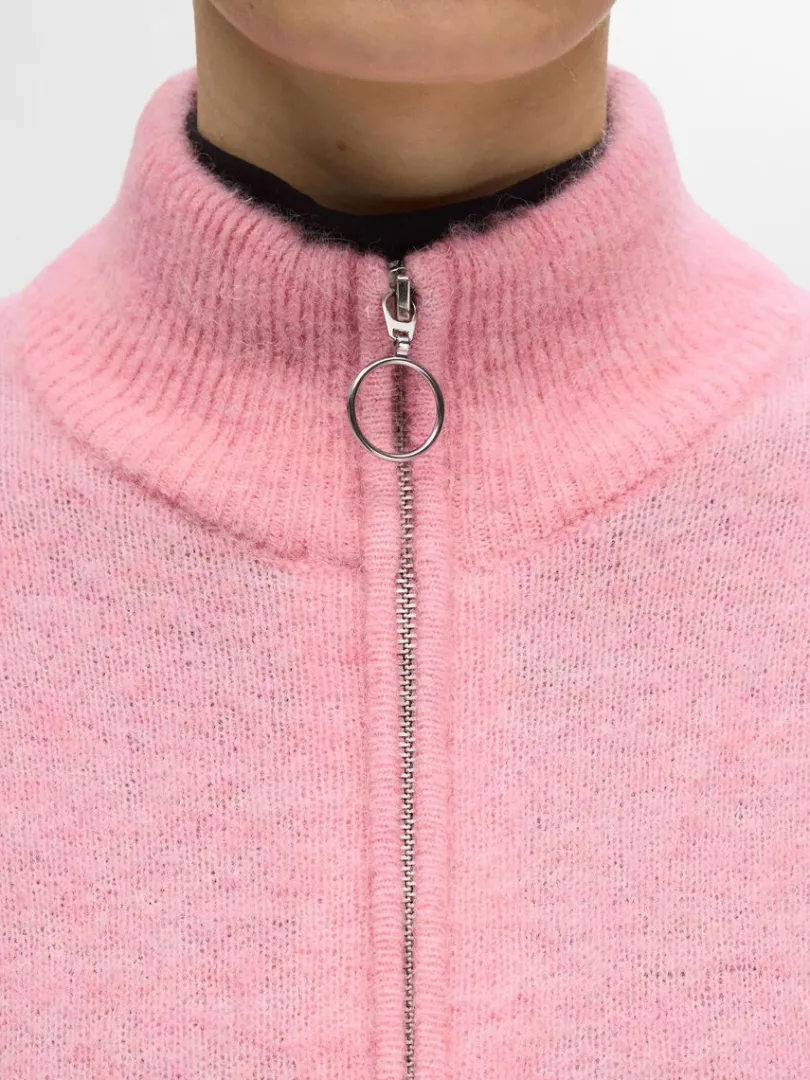 med_lynls_cardigan_3-4.webp Strik>SELECTED MED LYNLÅS CARDIGAN Pink