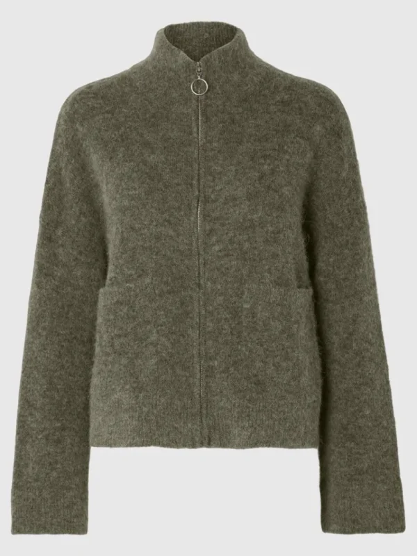 Strik>SELECTED MED LYNLÅS CARDIGAN Green