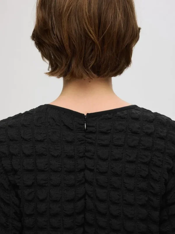 Kjoler>SELECTED MED TEKSTUR MIDIKJOLE Black
