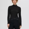Toppe Og Bluser>SELECTED MED TEKSTUR TOP MED LANGE ÆRMER Black