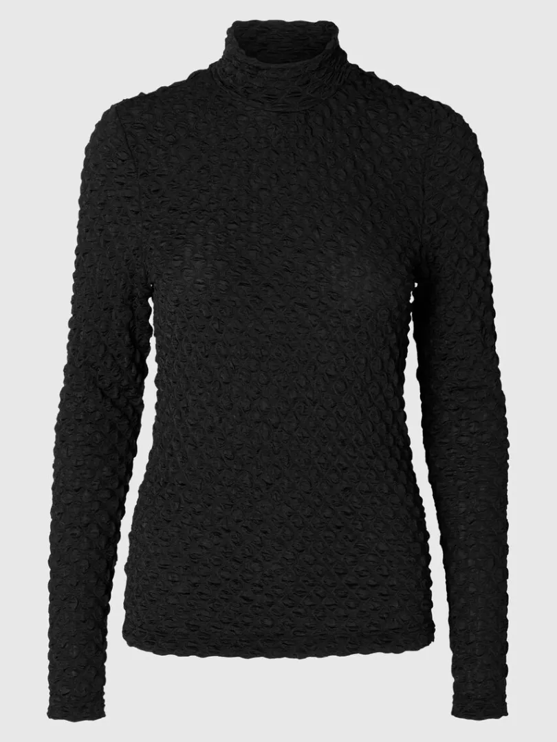 med_tekstur_top_med_lange_4.webp Toppe Og Bluser>SELECTED MED TEKSTUR TOP MED LANGE ÆRMER Black
