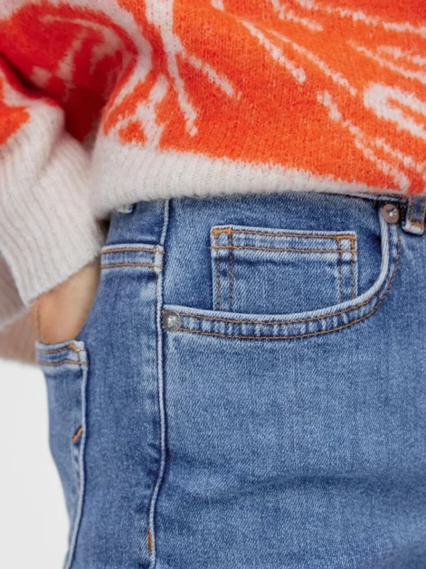 Jeans>SELECTED MELLEMBLÅ VASK HØJTALJEDE JEANS Blue
