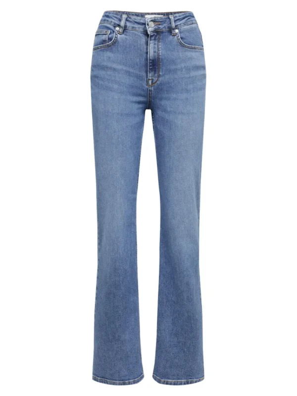 Jeans>SELECTED MELLEMBLÅ VASK HØJTALJEDE JEANS Blue