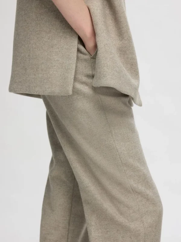 Bukser>SELECTED MELLEMHØJ TALJE BUKSER MED LIGE BEN Beige