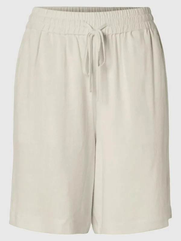 Shorts>SELECTED MELLEMHØJ TALJE SHORTS Beige
