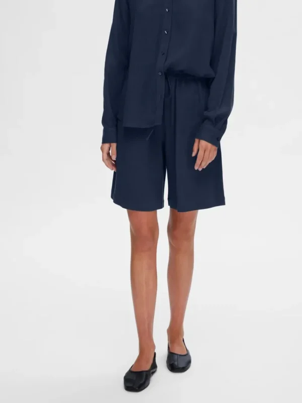 Shorts>SELECTED MELLEMHØJ TALJE SHORTS Blue