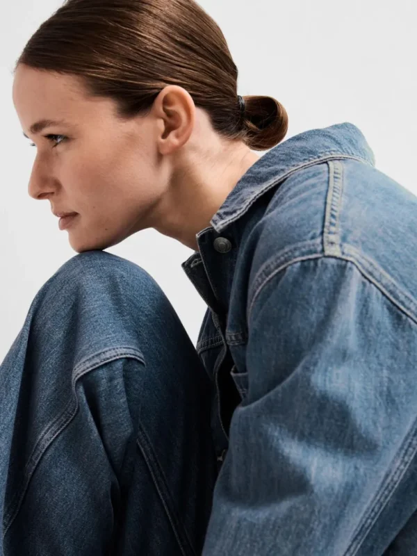 Kjoler>SELECTED MELLEMVASK DENIM BUKSEDRAGT Blue