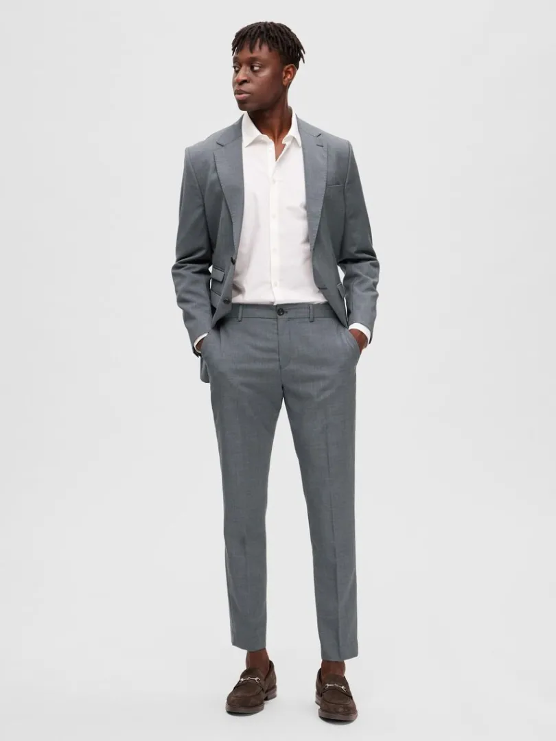 merinould_bukser_1.webp Bukser | Jakkesæt & Blazers>SELECTED MERINO-ULD BUKSER Grey