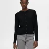 Strik>SELECTED 100% MERINOULD CARDIGAN Black