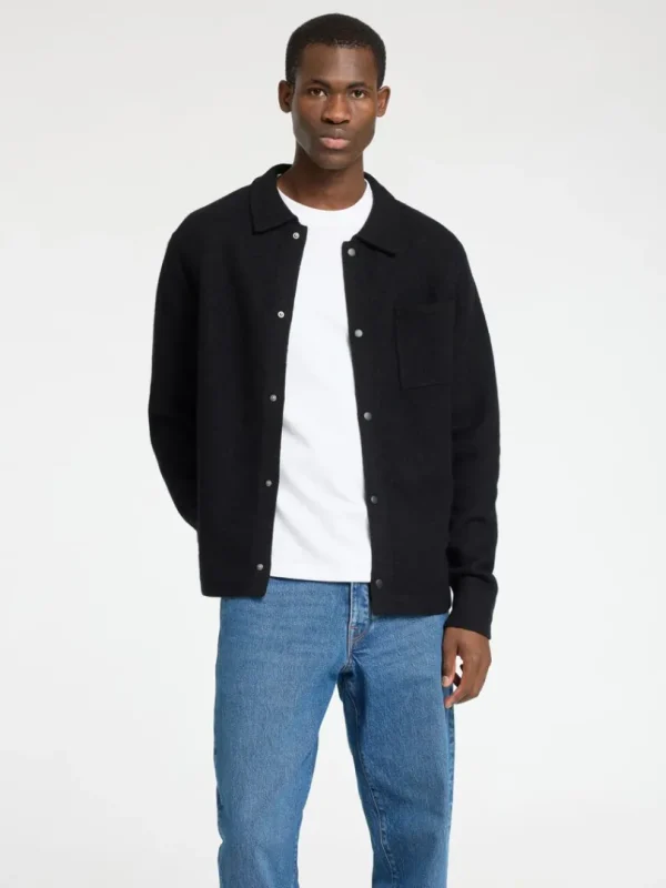 Strik>SELECTED 100% MERINOULD CARDIGAN Black