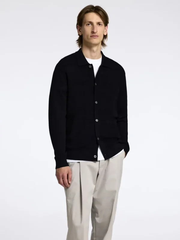 Strik>SELECTED 100% MERINOULD CARDIGAN Black