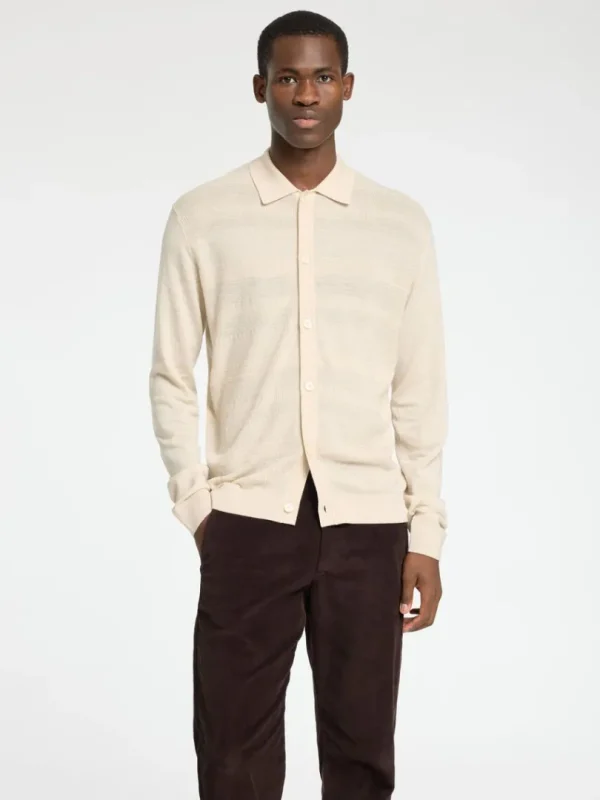 Strik>SELECTED 100% MERINOULD CARDIGAN Beige