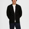 Strik>SELECTED MERINO-ULD CARDIGAN Black