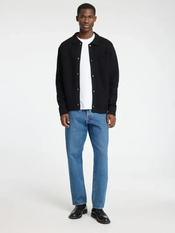 Strik>SELECTED 100% MERINOULD CARDIGAN Black