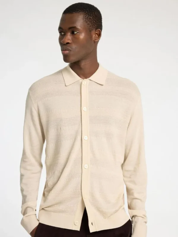 Strik>SELECTED 100% MERINOULD CARDIGAN Beige