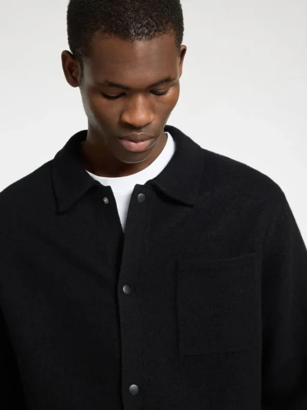 Strik>SELECTED 100% MERINOULD CARDIGAN Black