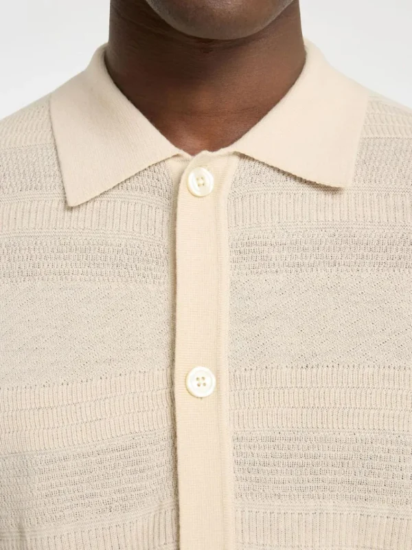 Strik>SELECTED 100% MERINOULD CARDIGAN Beige