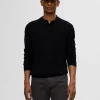 Strik>SELECTED 100% MERINOULD POLO Black
