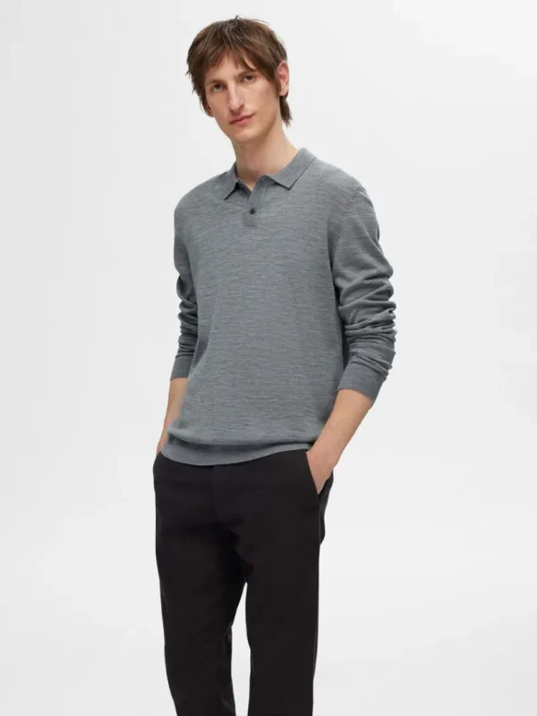 Strik>SELECTED 100% MERINOULD POLO Grey