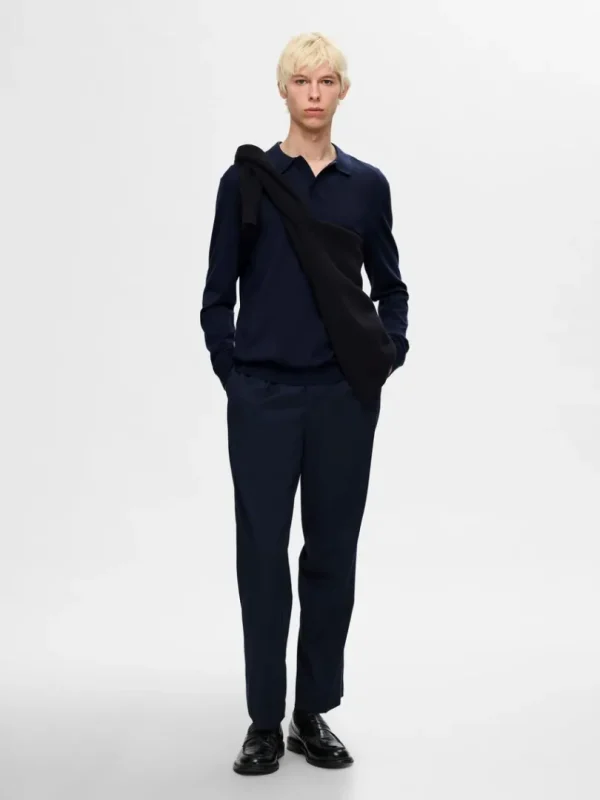 Strik>SELECTED 100% MERINOULD POLO Blue