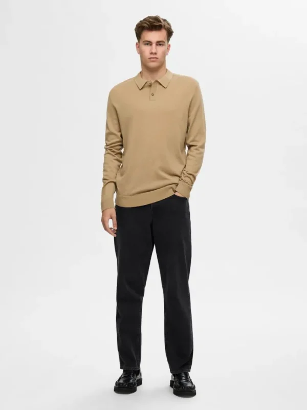 Strik>SELECTED 100% MERINOULD POLO Brown