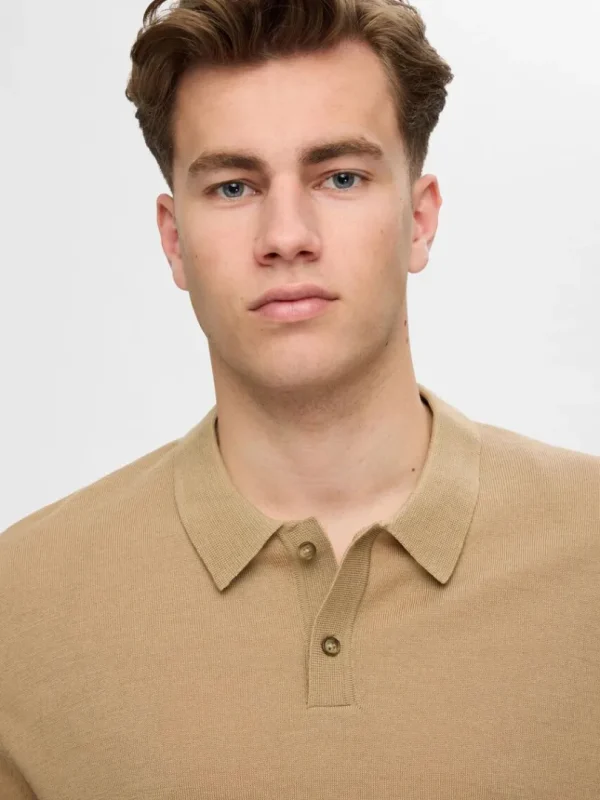Strik>SELECTED 100% MERINOULD POLO Brown