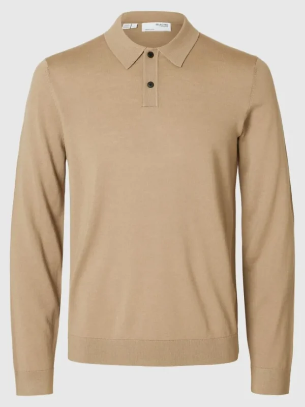 Strik>SELECTED 100% MERINOULD POLO Brown