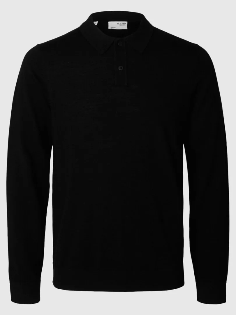 merinould_polo_4.webp Strik>SELECTED 100% MERINOULD POLO Black