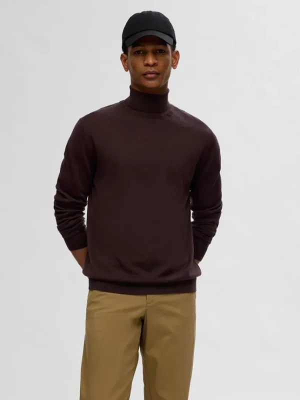 Strik>SELECTED 100% MERINOULD RULLEKRAVE Brown