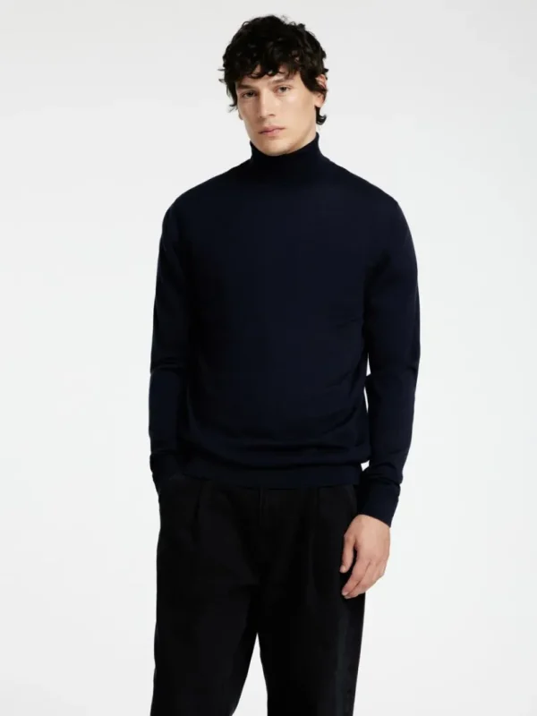 Strik>SELECTED 100% MERINOULD RULLEKRAVE Blue