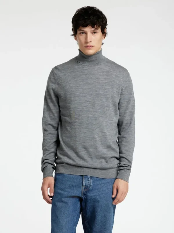 Strik>SELECTED 100% MERINOULD RULLEKRAVE Grey