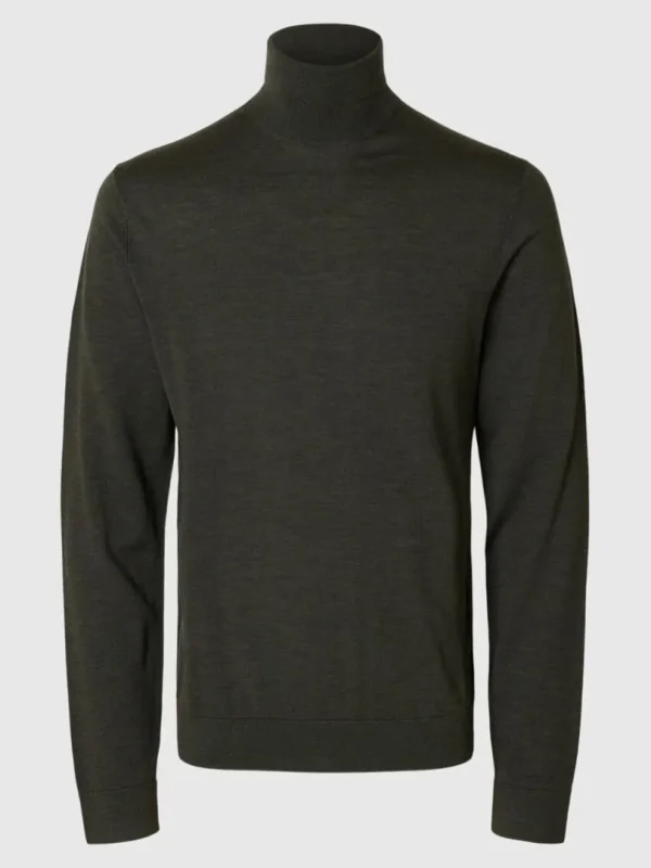 Strik>SELECTED 100% MERINOULD RULLEKRAVE Green