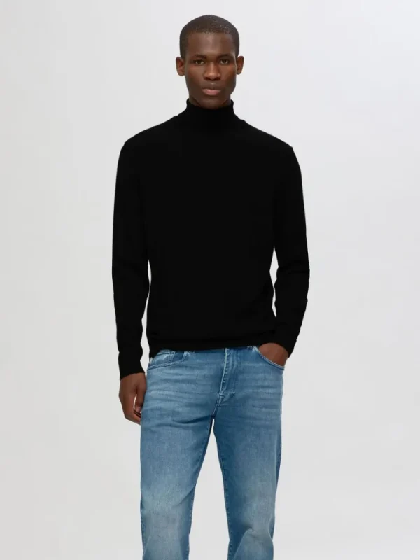 Strik>SELECTED 100% MERINOULD RULLEKRAVE Black