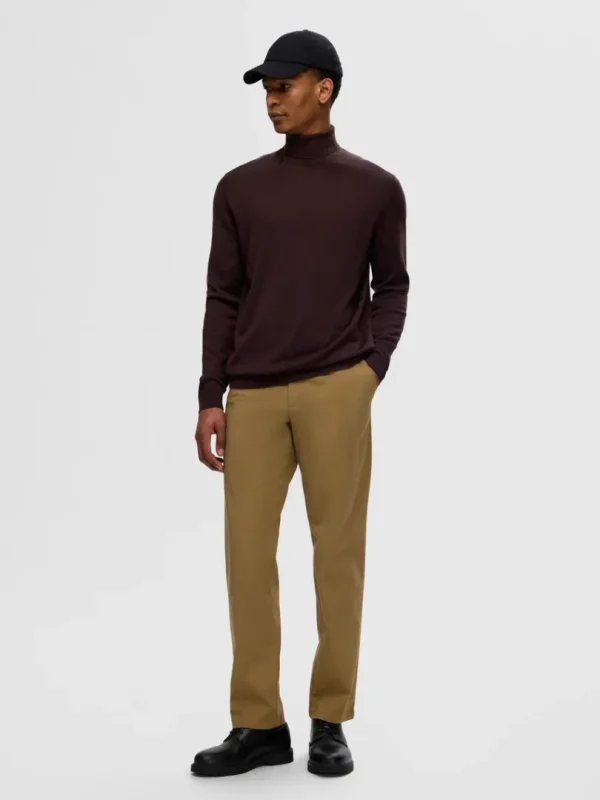 Strik>SELECTED 100% MERINOULD RULLEKRAVE Brown